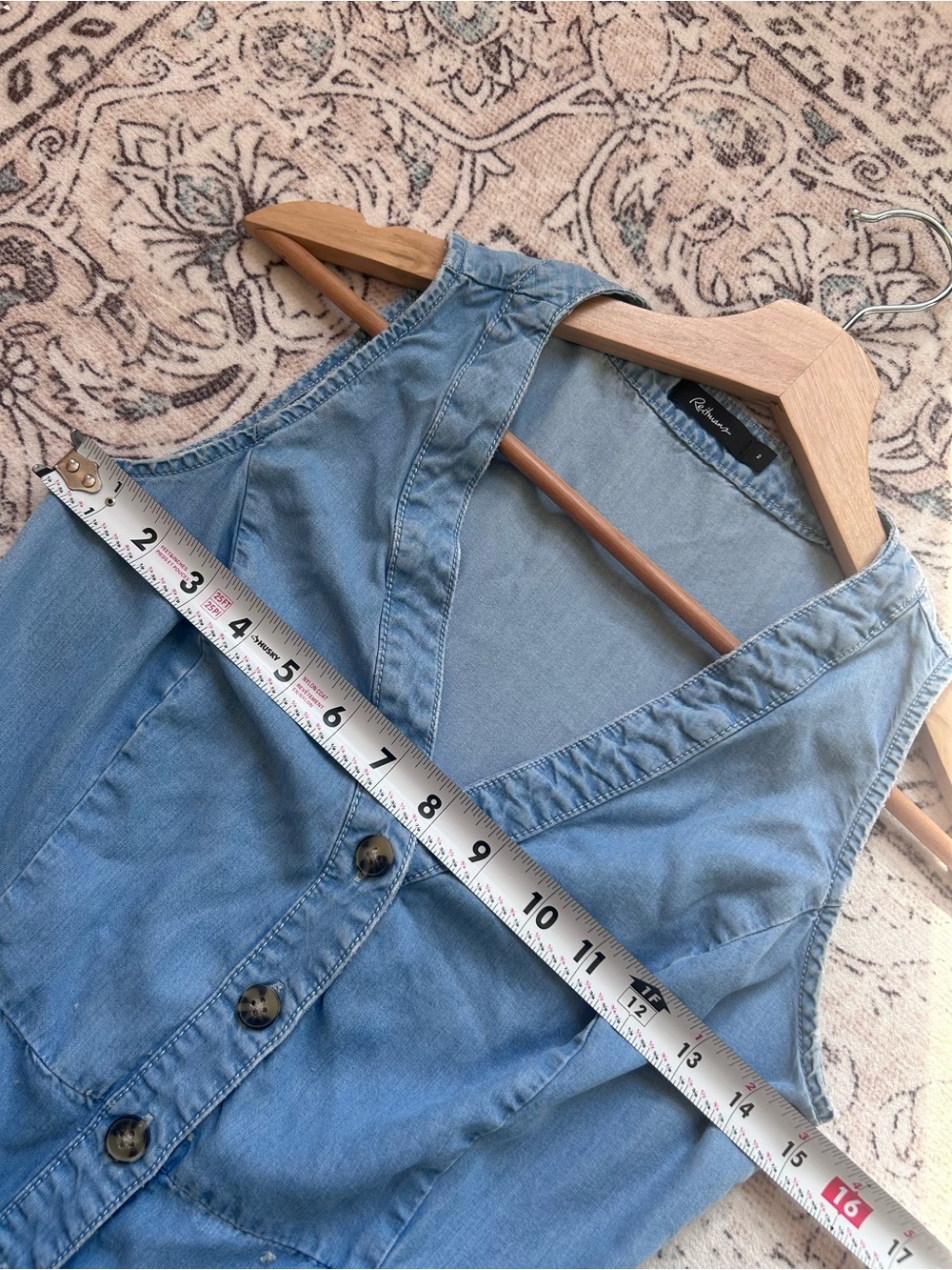 Reitmans Light Wash Lyocell Chambray Sleeveless Button Front Maxi Dress Size 2 - Picture 4 of 7